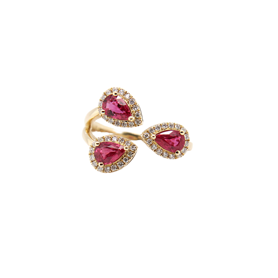 14k 3 Stone Ruby Ring usd 1715